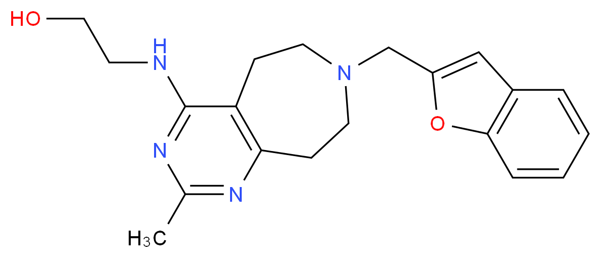 2-{[7-(1-benzofuran-2-ylmethyl)-2-methyl-6,7,8,9-tetrahydro-5H-pyrimido[4,5-d]azepin-4-yl]amino}ethanol_Molecular_structure_CAS_)