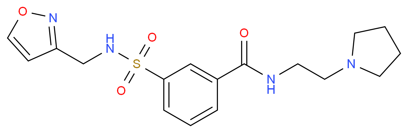 3-{[(isoxazol-3-ylmethyl)amino]sulfonyl}-N-(2-pyrrolidin-1-ylethyl)benzamide_Molecular_structure_CAS_)