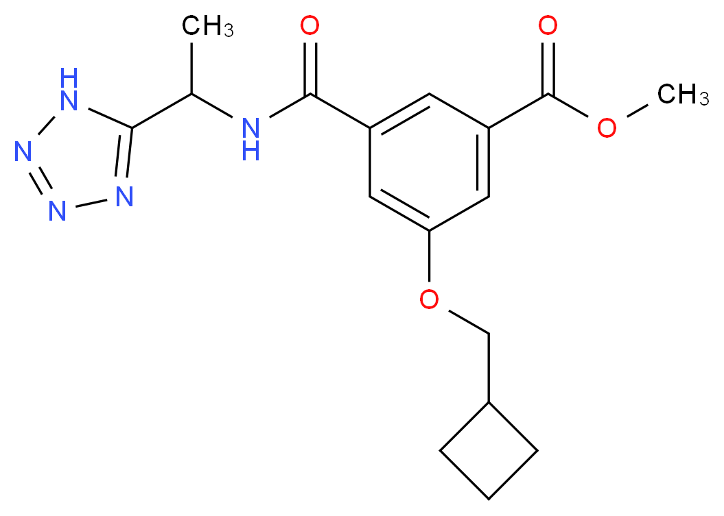 methyl 3-(cyclobutylmethoxy)-5-({[1-(1H-tetrazol-5-yl)ethyl]amino}carbonyl)benzoate_Molecular_structure_CAS_)