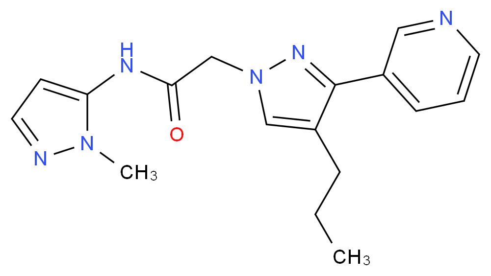 N-(1-methyl-1H-pyrazol-5-yl)-2-[4-propyl-3-(3-pyridinyl)-1H-pyrazol-1-yl]acetamide_Molecular_structure_CAS_)