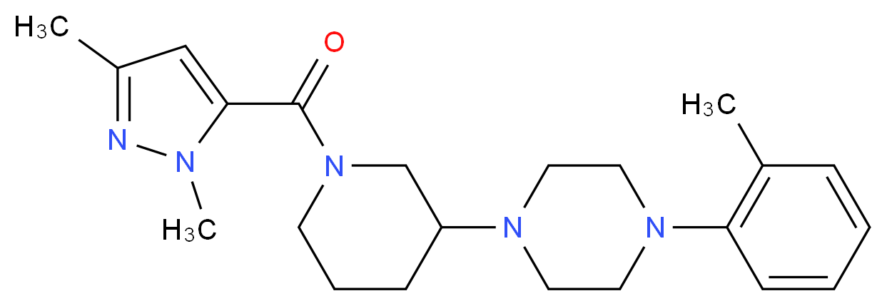 1-{1-[(1,3-dimethyl-1H-pyrazol-5-yl)carbonyl]-3-piperidinyl}-4-(2-methylphenyl)piperazine_Molecular_structure_CAS_)