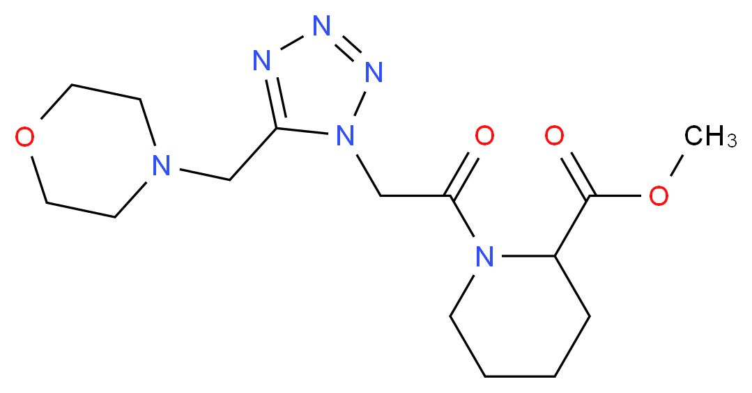 methyl 1-{[5-(4-morpholinylmethyl)-1H-tetrazol-1-yl]acetyl}-2-piperidinecarboxylate_Molecular_structure_CAS_)