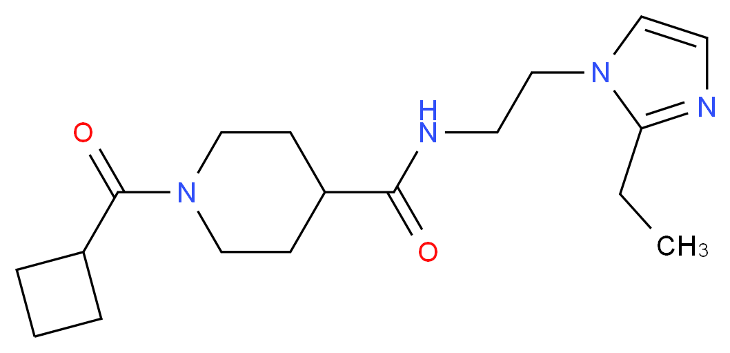 1-(cyclobutylcarbonyl)-N-[2-(2-ethyl-1H-imidazol-1-yl)ethyl]-4-piperidinecarboxamide_Molecular_structure_CAS_)