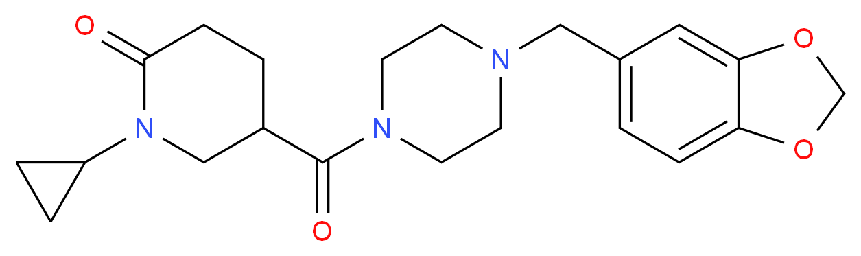 5-{[4-(1,3-benzodioxol-5-ylmethyl)-1-piperazinyl]carbonyl}-1-cyclopropyl-2-piperidinone_Molecular_structure_CAS_)