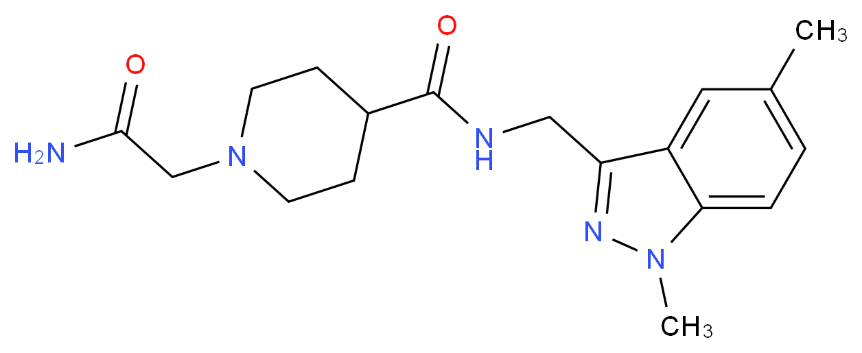 1-(2-amino-2-oxoethyl)-N-[(1,5-dimethyl-1H-indazol-3-yl)methyl]-4-piperidinecarboxamide_Molecular_structure_CAS_)