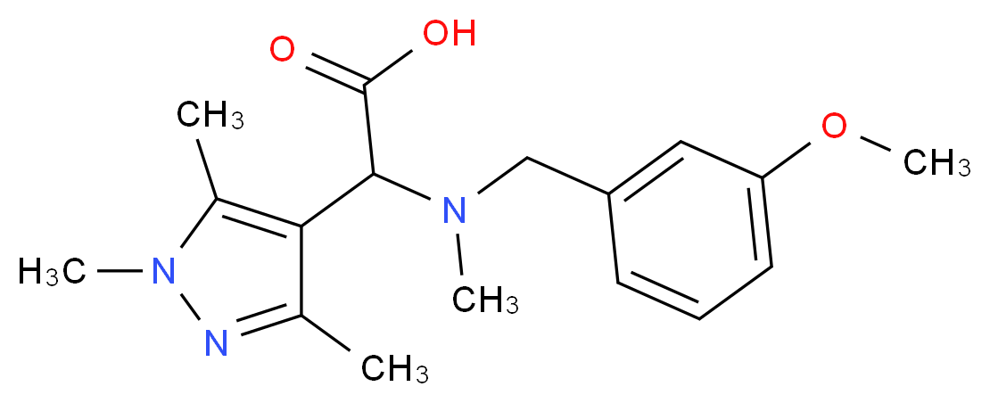[(3-methoxybenzyl)(methyl)amino](1,3,5-trimethyl-1H-pyrazol-4-yl)acetic acid_Molecular_structure_CAS_)