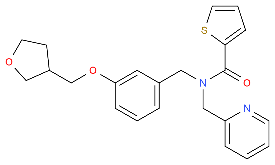 N-(2-pyridinylmethyl)-N-[3-(tetrahydro-3-furanylmethoxy)benzyl]-2-thiophenecarboxamide_Molecular_structure_CAS_)