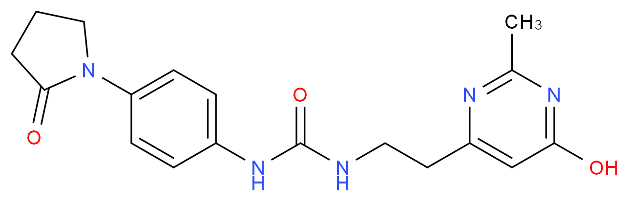 N-[2-(6-hydroxy-2-methylpyrimidin-4-yl)ethyl]-N'-[4-(2-oxopyrrolidin-1-yl)phenyl]urea_Molecular_structure_CAS_)
