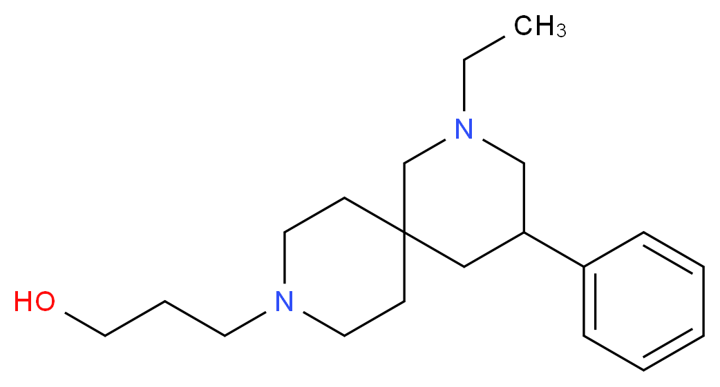 3-(2-ethyl-4-phenyl-2,9-diazaspiro[5.5]undec-9-yl)-1-propanol_Molecular_structure_CAS_)