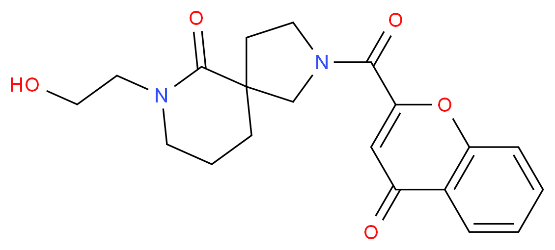 7-(2-hydroxyethyl)-2-[(4-oxo-4H-chromen-2-yl)carbonyl]-2,7-diazaspiro[4.5]decan-6-one_Molecular_structure_CAS_)