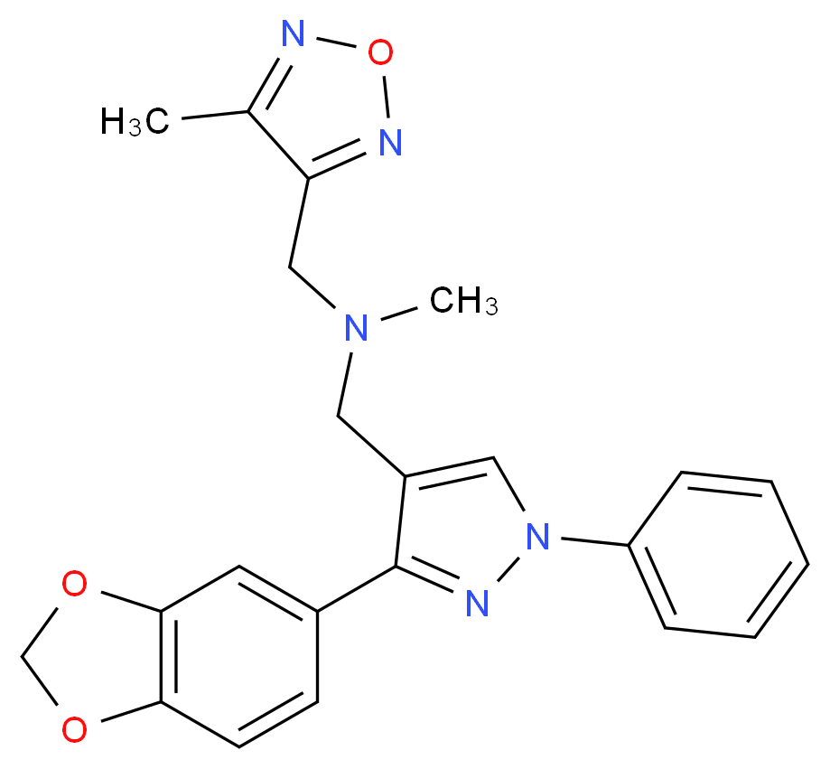 1-[3-(1,3-benzodioxol-5-yl)-1-phenyl-1H-pyrazol-4-yl]-N-methyl-N-[(4-methyl-1,2,5-oxadiazol-3-yl)methyl]methanamine_Molecular_structure_CAS_)
