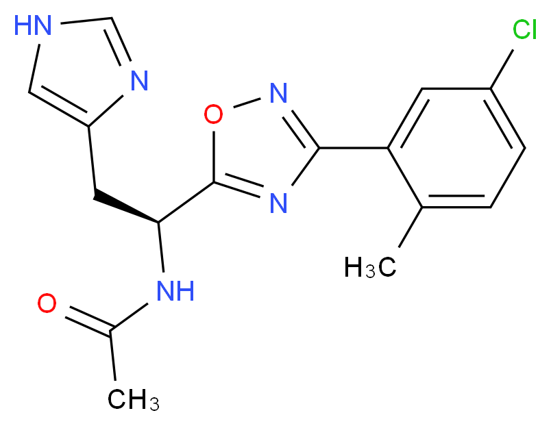 N-[(1S)-1-[3-(5-chloro-2-methylphenyl)-1,2,4-oxadiazol-5-yl]-2-(1H-imidazol-4-yl)ethyl]acetamide_Molecular_structure_CAS_)
