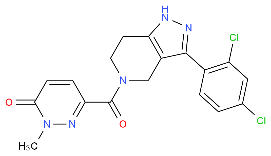 6-{[3-(2,4-dichlorophenyl)-1,4,6,7-tetrahydro-5H-pyrazolo[4,3-c]pyridin-5-yl]carbonyl}-2-methylpyridazin-3(2H)-one_Molecular_structure_CAS_)