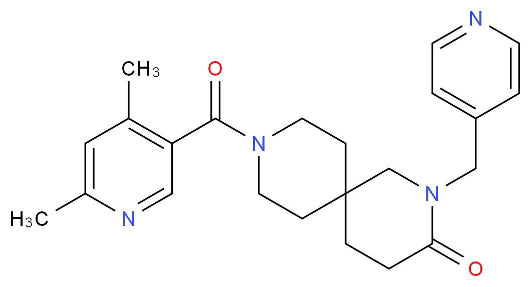 9-[(4,6-dimethylpyridin-3-yl)carbonyl]-2-(pyridin-4-ylmethyl)-2,9-diazaspiro[5.5]undecan-3-one_Molecular_structure_CAS_)