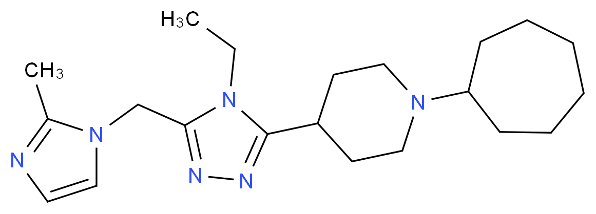 1-cycloheptyl-4-{4-ethyl-5-[(2-methyl-1H-imidazol-1-yl)methyl]-4H-1,2,4-triazol-3-yl}piperidine_Molecular_structure_CAS_)