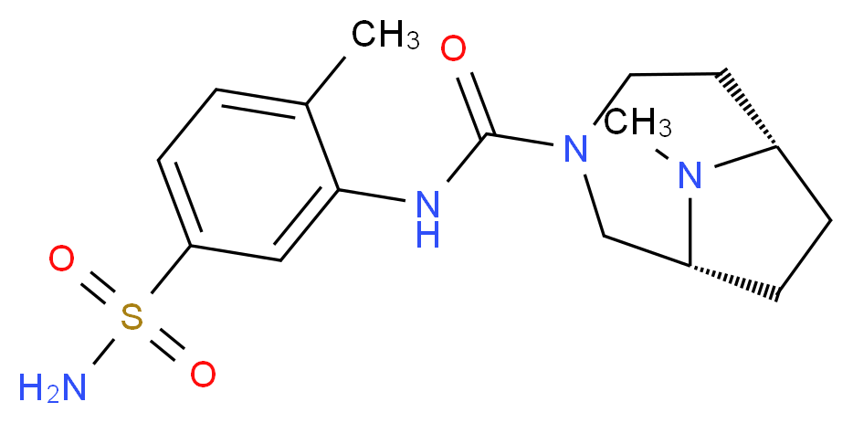(1R*,6S*)-N-[5-(aminosulfonyl)-2-methylphenyl]-9-methyl-3,9-diazabicyclo[4.2.1]nonane-3-carboxamide_Molecular_structure_CAS_)