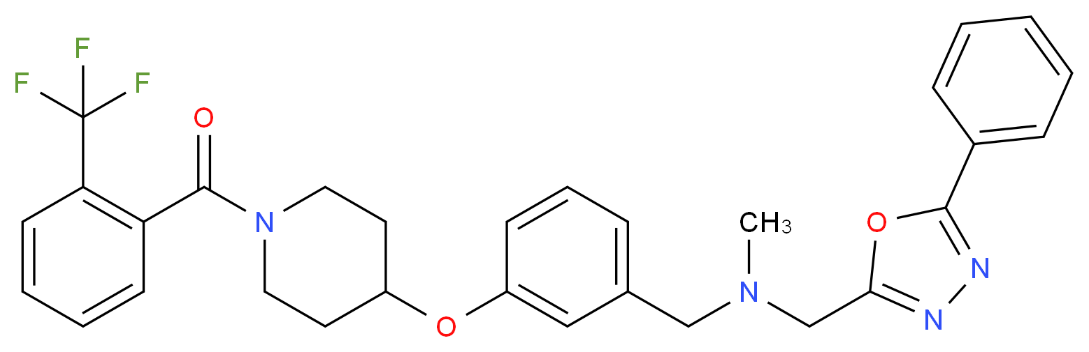 N-methyl-1-(5-phenyl-1,3,4-oxadiazol-2-yl)-N-[3-({1-[2-(trifluoromethyl)benzoyl]-4-piperidinyl}oxy)benzyl]methanamine_Molecular_structure_CAS_)