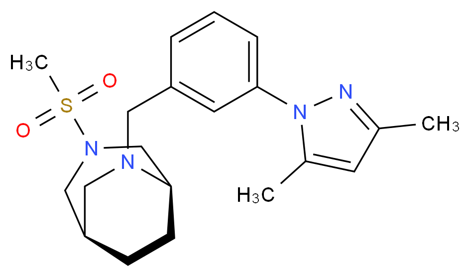 (1R*,5R*)-6-[3-(3,5-dimethyl-1H-pyrazol-1-yl)benzyl]-3-(methylsulfonyl)-3,6-diazabicyclo[3.2.2]nonane_Molecular_structure_CAS_)