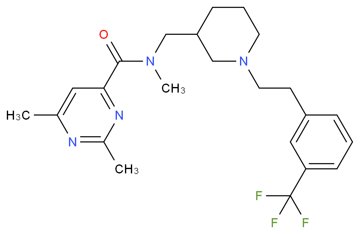 N,2,6-trimethyl-N-[(1-{2-[3-(trifluoromethyl)phenyl]ethyl}-3-piperidinyl)methyl]-4-pyrimidinecarboxamide_Molecular_structure_CAS_)