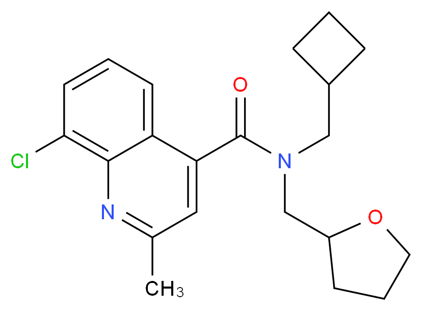 8-chloro-N-(cyclobutylmethyl)-2-methyl-N-(tetrahydrofuran-2-ylmethyl)quinoline-4-carboxamide_Molecular_structure_CAS_)