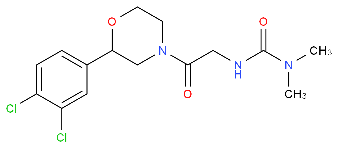 N'-{2-[2-(3,4-dichlorophenyl)morpholin-4-yl]-2-oxoethyl}-N,N-dimethylurea_Molecular_structure_CAS_)