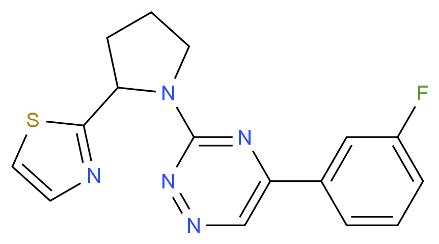 5-(3-fluorophenyl)-3-[2-(1,3-thiazol-2-yl)-1-pyrrolidinyl]-1,2,4-triazine_Molecular_structure_CAS_)