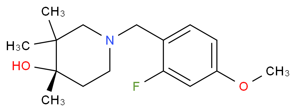 (4S*)-1-(2-fluoro-4-methoxybenzyl)-3,3,4-trimethylpiperidin-4-ol_Molecular_structure_CAS_)