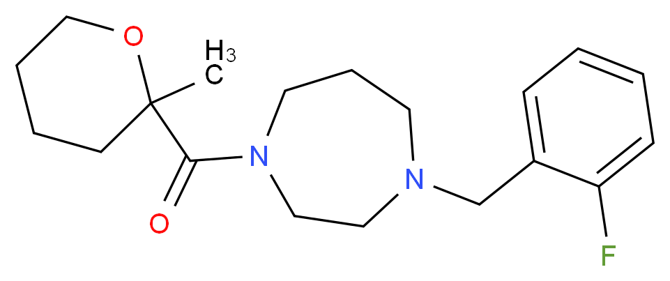 1-(2-fluorobenzyl)-4-[(2-methyltetrahydro-2H-pyran-2-yl)carbonyl]-1,4-diazepane_Molecular_structure_CAS_)