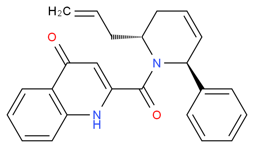 2-{[(2R*,6S*)-2-allyl-6-phenyl-3,6-dihydropyridin-1(2H)-yl]carbonyl}quinolin-4(1H)-one_Molecular_structure_CAS_)