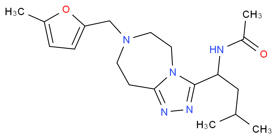 N-(3-methyl-1-{7-[(5-methyl-2-furyl)methyl]-6,7,8,9-tetrahydro-5H-[1,2,4]triazolo[4,3-d][1,4]diazepin-3-yl}butyl)acetamide_Molecular_structure_CAS_)