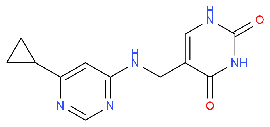 5-{[(6-cyclopropylpyrimidin-4-yl)amino]methyl}pyrimidine-2,4(1H,3H)-dione_Molecular_structure_CAS_)