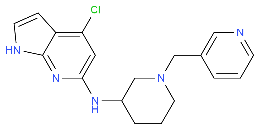 4-chloro-N-[1-(pyridin-3-ylmethyl)piperidin-3-yl]-1H-pyrrolo[2,3-b]pyridin-6-amine_Molecular_structure_CAS_)
