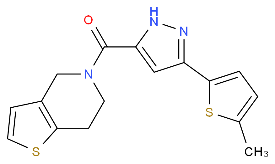 5-{[3-(5-methyl-2-thienyl)-1H-pyrazol-5-yl]carbonyl}-4,5,6,7-tetrahydrothieno[3,2-c]pyridine_Molecular_structure_CAS_)