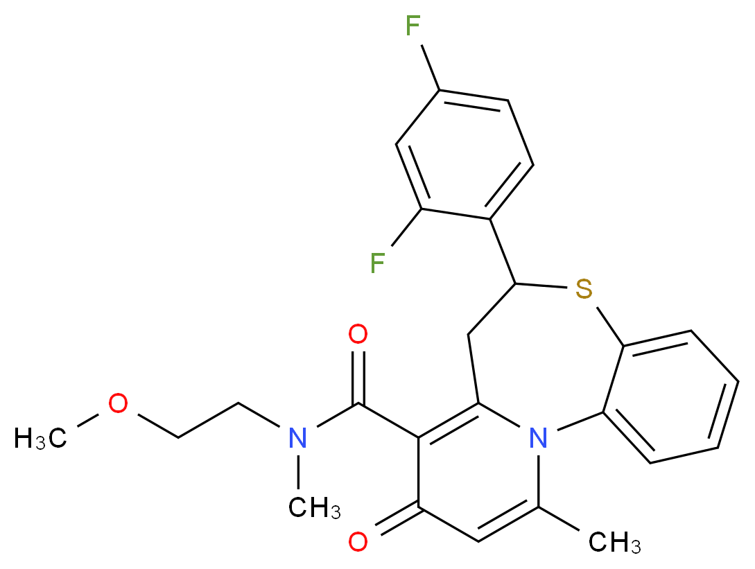 6-(2,4-difluorophenyl)-N-(2-methoxyethyl)-N,11-dimethyl-9-oxo-7,9-dihydro-6H-pyrido[2,1-d][1,5]benzothiazepine-8-carboxamide_Molecular_structure_CAS_)