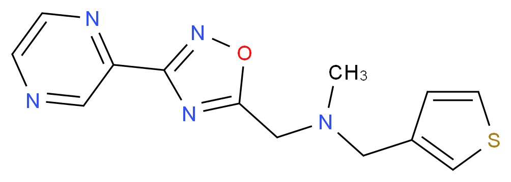 N-methyl-1-[3-(2-pyrazinyl)-1,2,4-oxadiazol-5-yl]-N-(3-thienylmethyl)methanamine_Molecular_structure_CAS_)