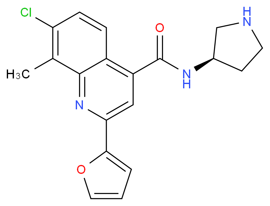 7-chloro-2-(2-furyl)-8-methyl-N-[(3R)-3-pyrrolidinyl]-4-quinolinecarboxamide_Molecular_structure_CAS_)