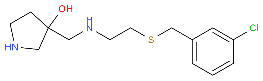 3-[({2-[(3-chlorobenzyl)thio]ethyl}amino)methyl]pyrrolidin-3-ol_Molecular_structure_CAS_)