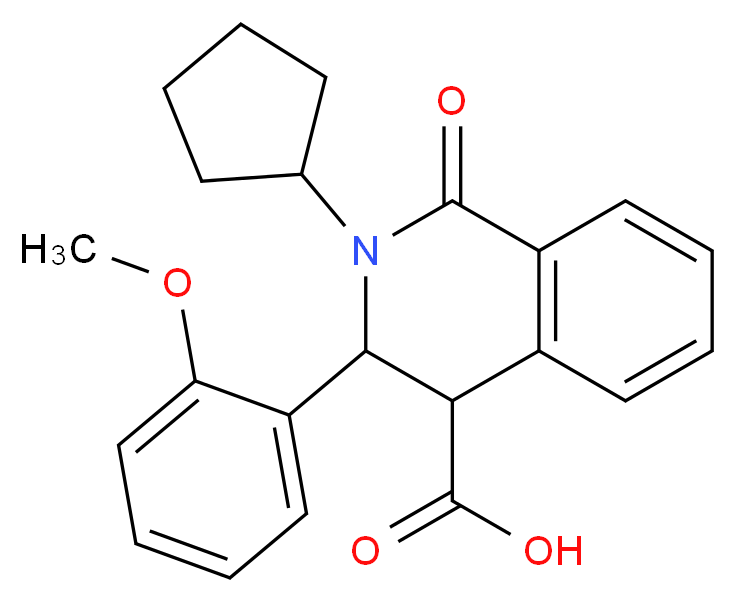2-Cyclopentyl-3-(2-methoxyphenyl)-1-oxo-1,2,3,4-tetrahydro-4-isoquinolinecarboxylic acid_Molecular_structure_CAS_)