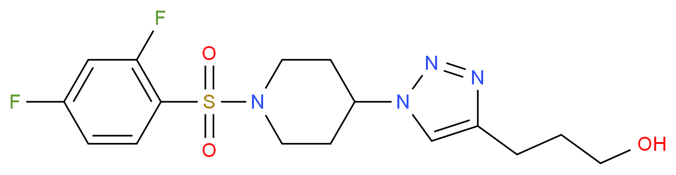 3-(1-{1-[(2,4-difluorophenyl)sulfonyl]piperidin-4-yl}-1H-1,2,3-triazol-4-yl)propan-1-ol_Molecular_structure_CAS_)