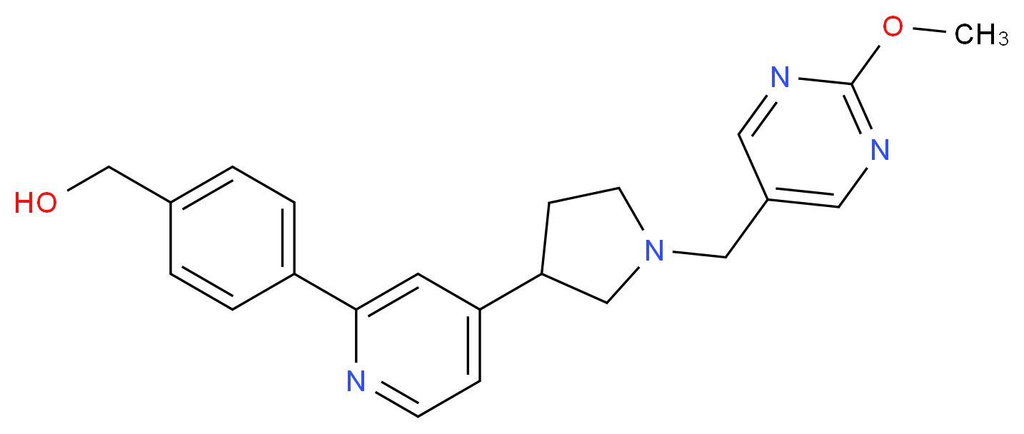 [4-(4-{1-[(2-methoxypyrimidin-5-yl)methyl]pyrrolidin-3-yl}pyridin-2-yl)phenyl]methanol_Molecular_structure_CAS_)