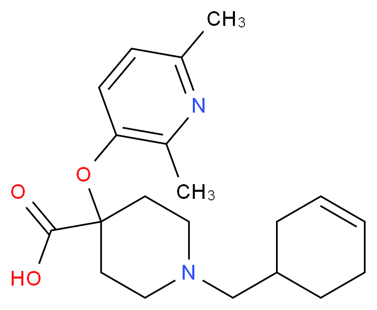 1-(cyclohex-3-en-1-ylmethyl)-4-[(2,6-dimethylpyridin-3-yl)oxy]piperidine-4-carboxylic acid_Molecular_structure_CAS_)