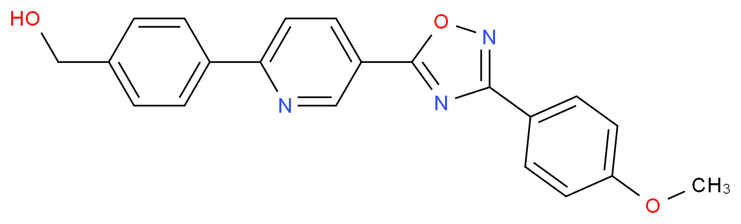 (4-{5-[3-(4-methoxyphenyl)-1,2,4-oxadiazol-5-yl]pyridin-2-yl}phenyl)methanol_Molecular_structure_CAS_)