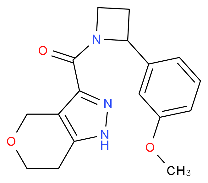 3-{[2-(3-methoxyphenyl)azetidin-1-yl]carbonyl}-1,4,6,7-tetrahydropyrano[4,3-c]pyrazole_Molecular_structure_CAS_)