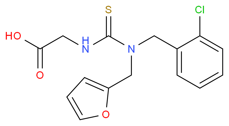 ({[(2-Chlorobenzyl)(2-furylmethyl)amino]-carbonothioyl}amino)acetic acid_Molecular_structure_CAS_)