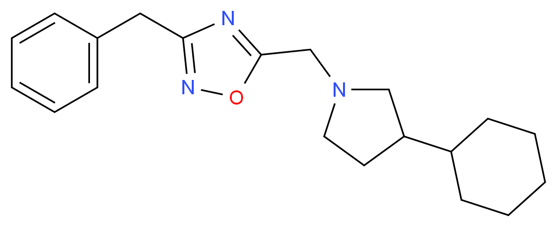 3-benzyl-5-[(3-cyclohexyl-1-pyrrolidinyl)methyl]-1,2,4-oxadiazole_Molecular_structure_CAS_)