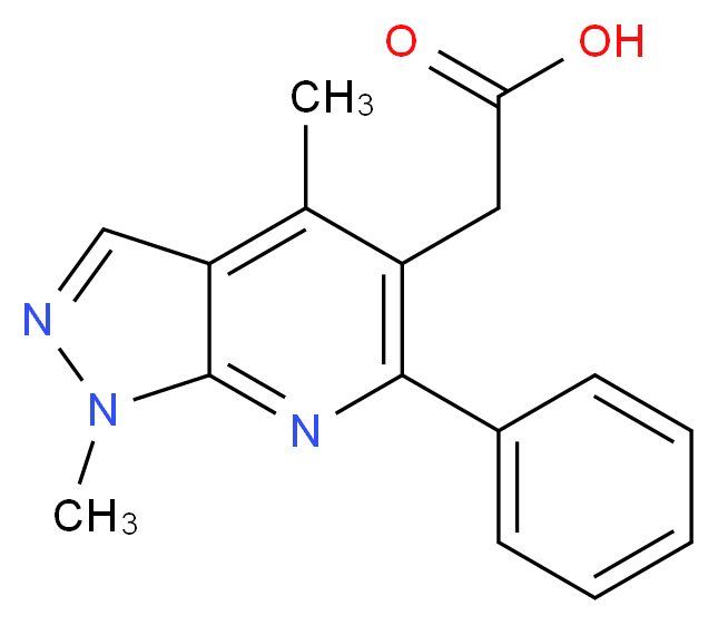 (1,4-dimethyl-6-phenyl-1H-pyrazolo[3,4-b]pyridin-5-yl)acetic acid_Molecular_structure_CAS_)