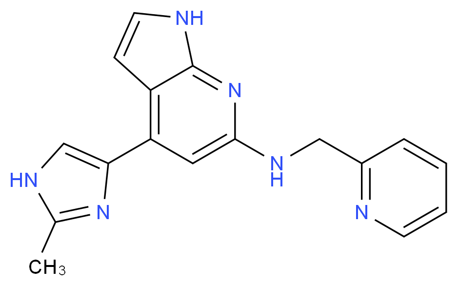 4-(2-methyl-1H-imidazol-4-yl)-N-(pyridin-2-ylmethyl)-1H-pyrrolo[2,3-b]pyridin-6-amine_Molecular_structure_CAS_)