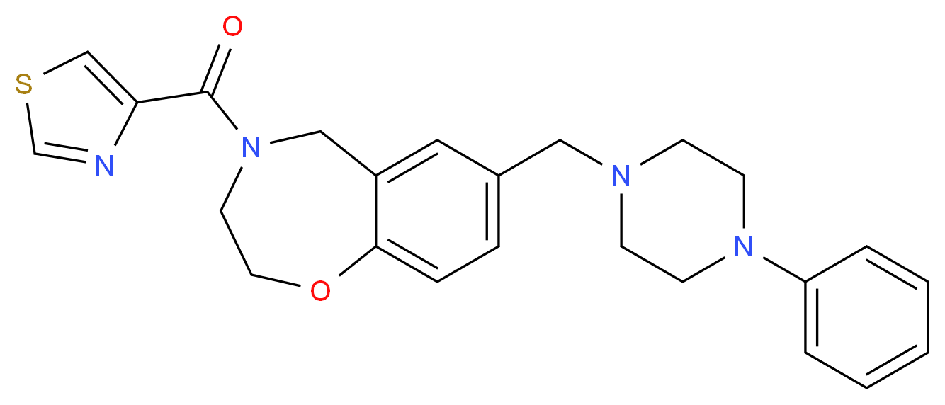 7-[(4-phenyl-1-piperazinyl)methyl]-4-(1,3-thiazol-4-ylcarbonyl)-2,3,4,5-tetrahydro-1,4-benzoxazepine_Molecular_structure_CAS_)