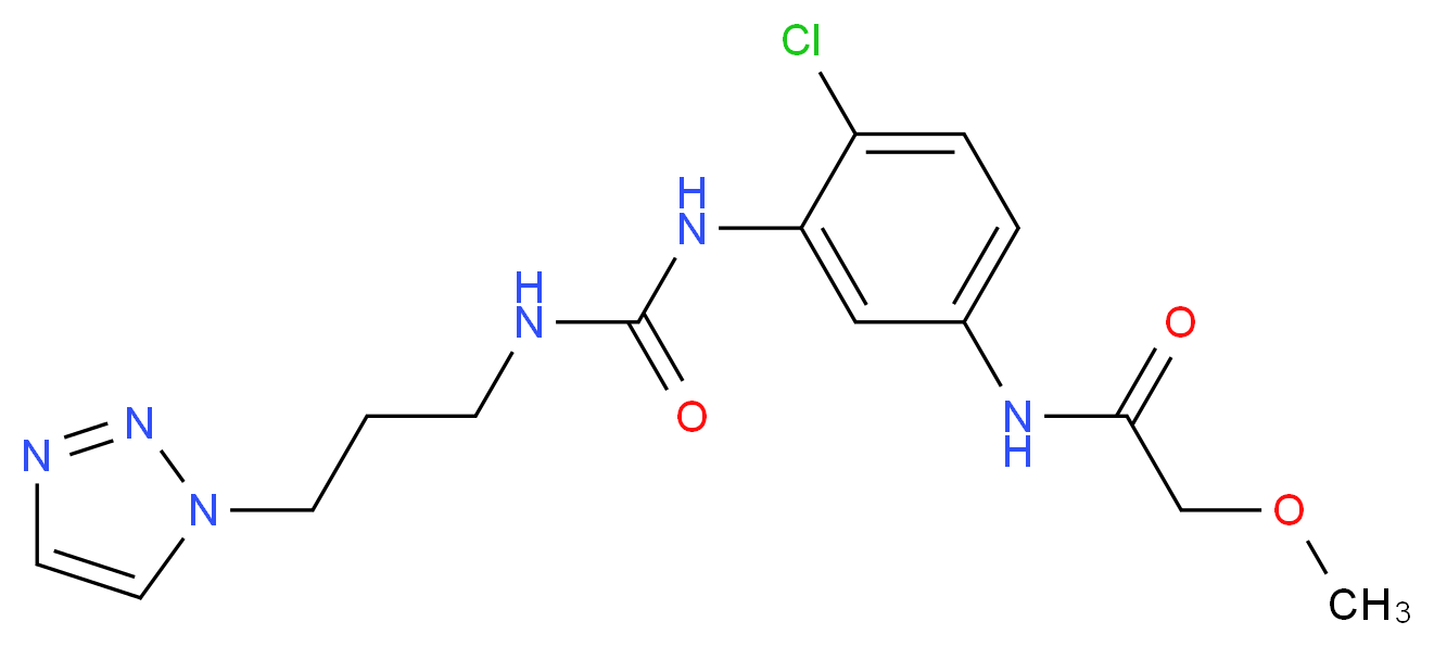 N-{4-chloro-3-[({[3-(1H-1,2,3-triazol-1-yl)propyl]amino}carbonyl)amino]phenyl}-2-methoxyacetamide_Molecular_structure_CAS_)