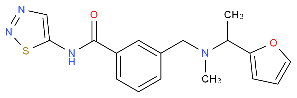 3-{[[1-(2-furyl)ethyl](methyl)amino]methyl}-N-1,2,3-thiadiazol-5-ylbenzamide_Molecular_structure_CAS_)